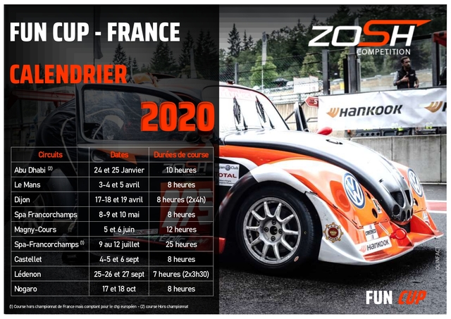 Calendrier Funcup 2020