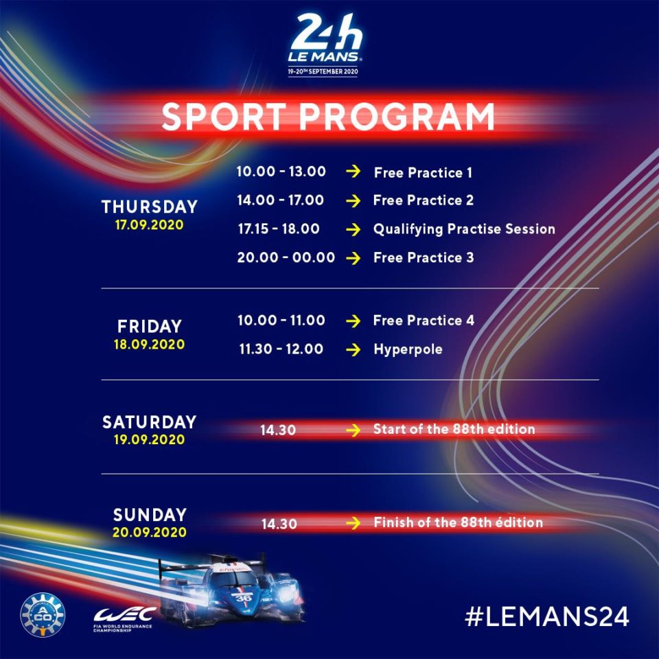 programme des 24 heures du mans